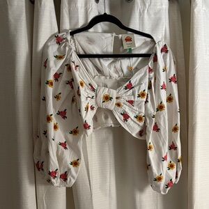 FARM Rio Floral Puff Sleeve Blouse